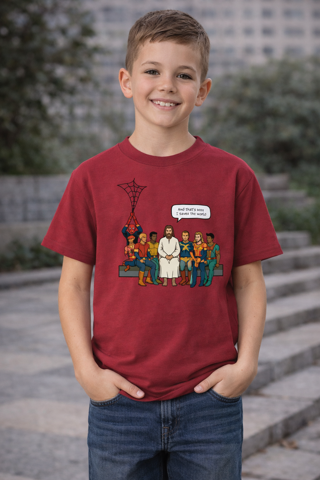 Kingdom Heroes – And That’s How I Saved the World Christian Youth T-shirt