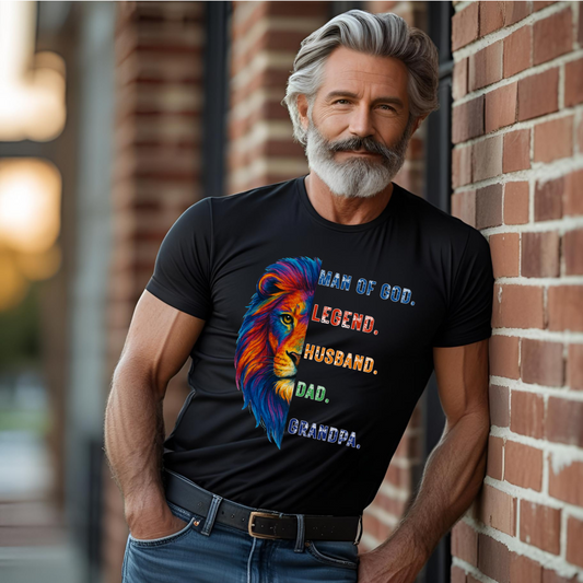 Man of God. Legend. Husband. Dad. Grandpa.  T-Shirt