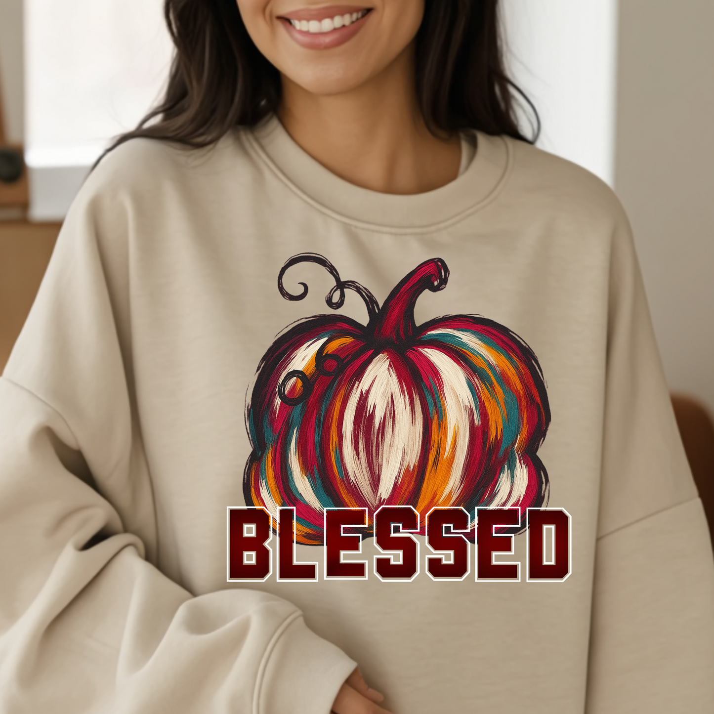 "Blessed" Fall Pumpkin Sweatshirt