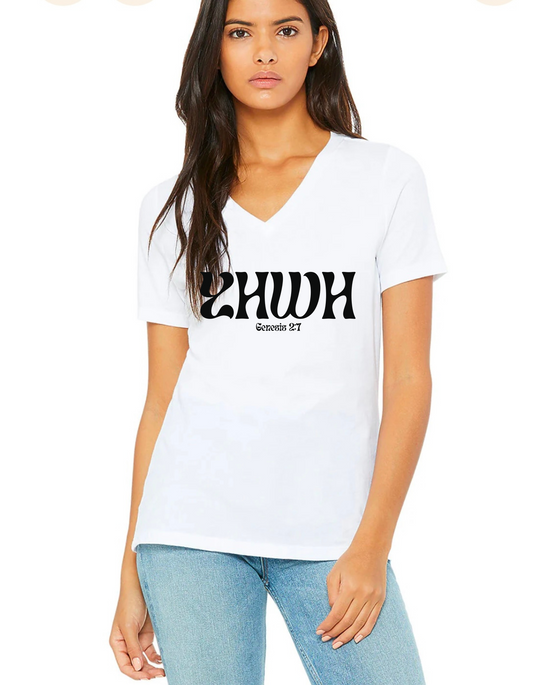YHWH Ladies' V-Neck T-Shirt