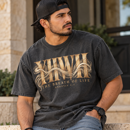 YHWH – The Breath of Life Men's Christian Graphic Tee | Comfort Colors 1717
