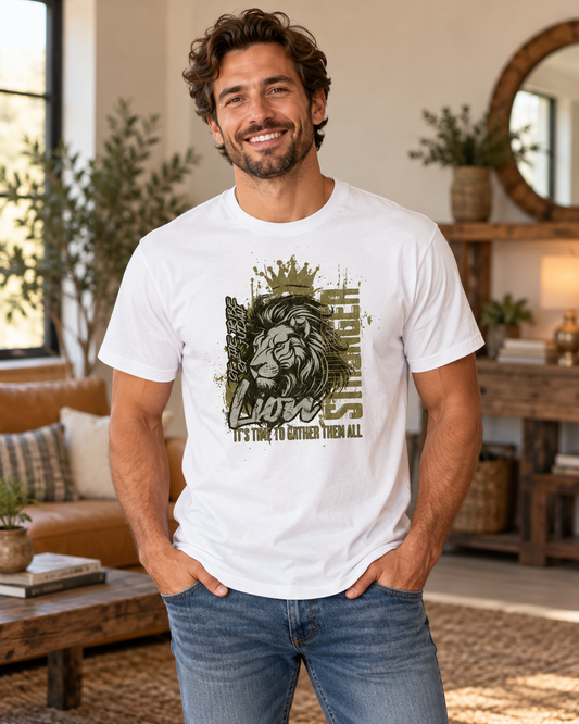 Model wearing Lion of the Tribe of Judah – Rev. 5:5