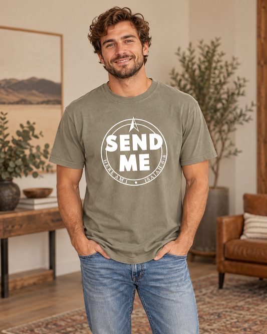 Model wearing Send Me – Isaiah 6:8
