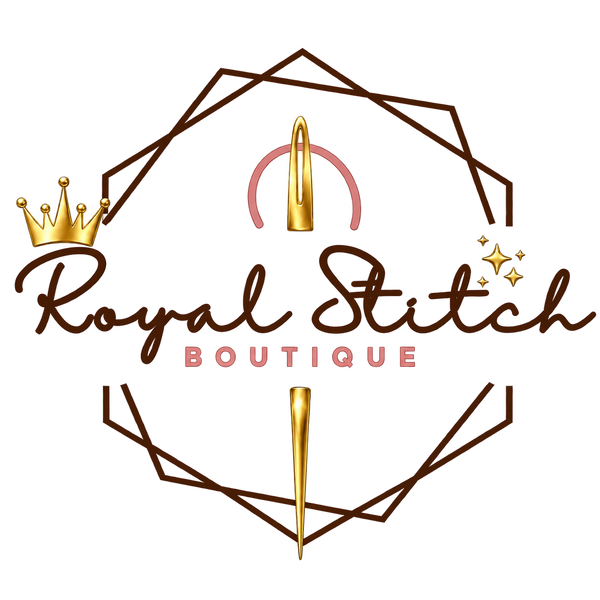 Royal Stitch Boutique crown of thorns, crown and sewing needle logo